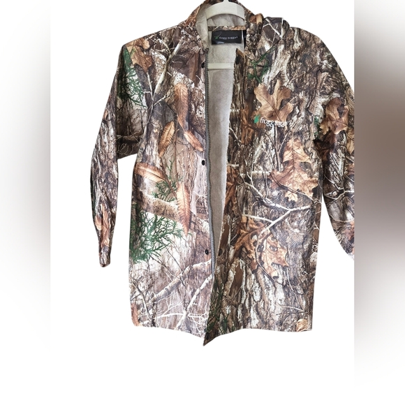 Frogg Toggs Realtree Camo Hooded Rain Jacket Men's Large Zip/Snap Front - Picture 3 of 7